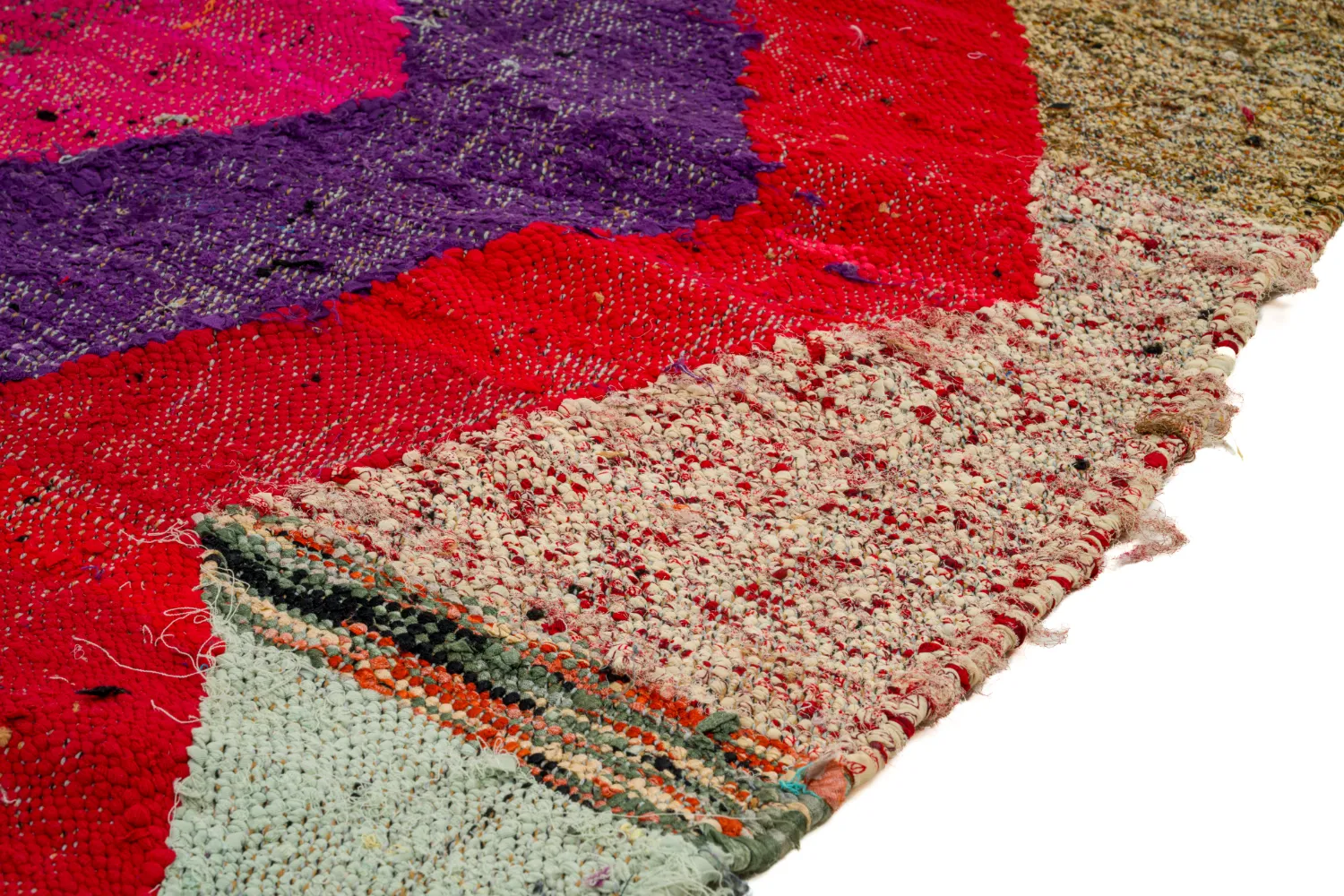 Tapis berbère marocain Boucherouite 125 x 235 cm