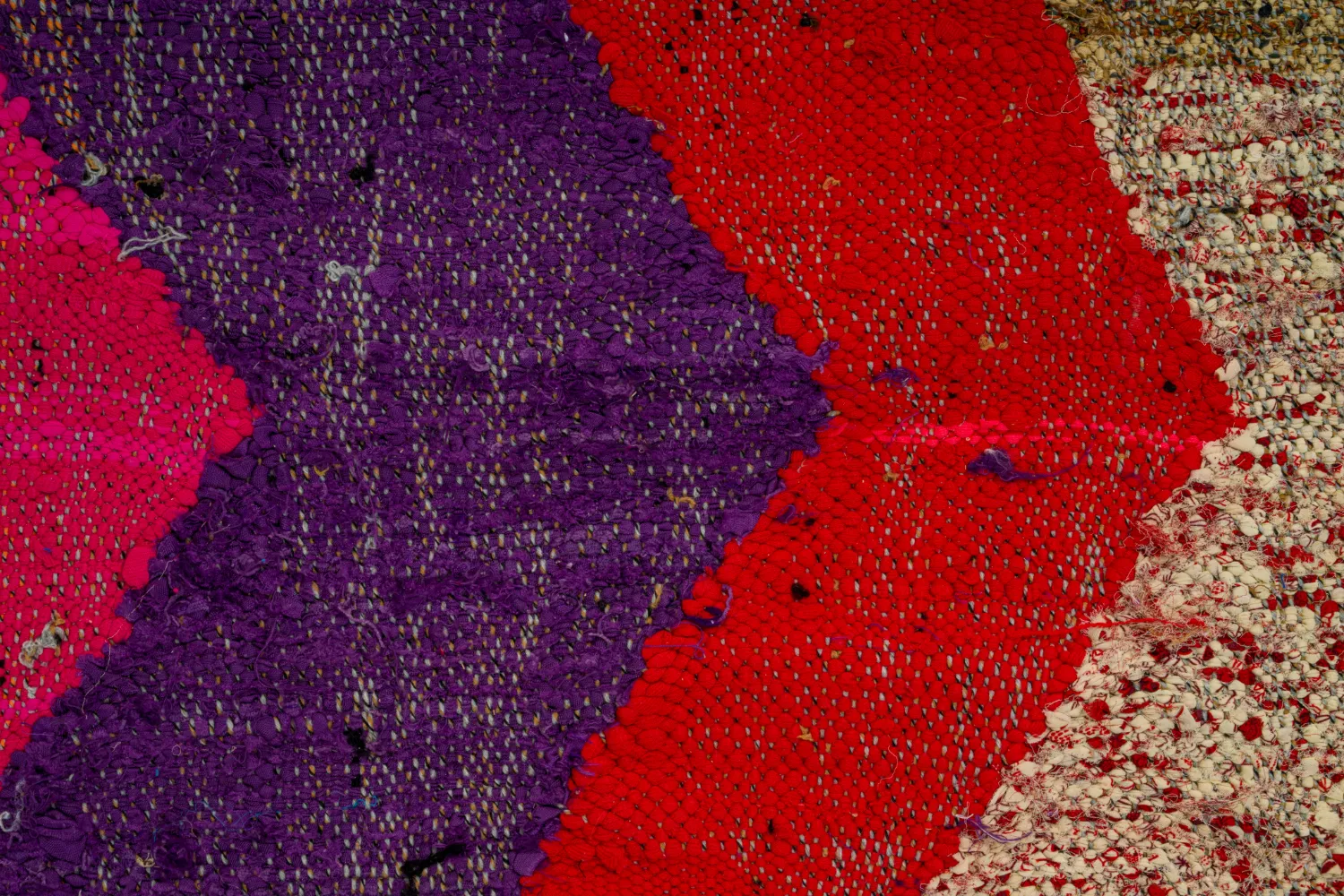 Tapis berbère marocain Boucherouite 125 x 235 cm