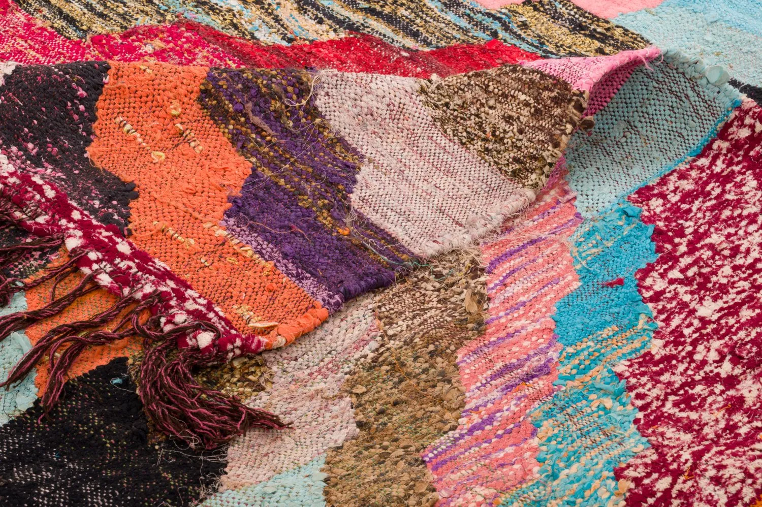 Marokkanischer Berber Teppich Boucherouite 125 x 250 cm