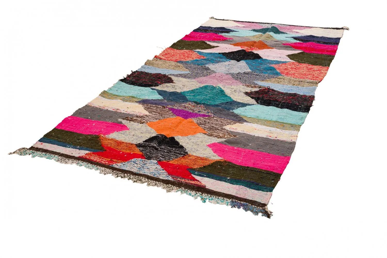 Tapis berbère marocain Boucherouite 145 x 295 cm