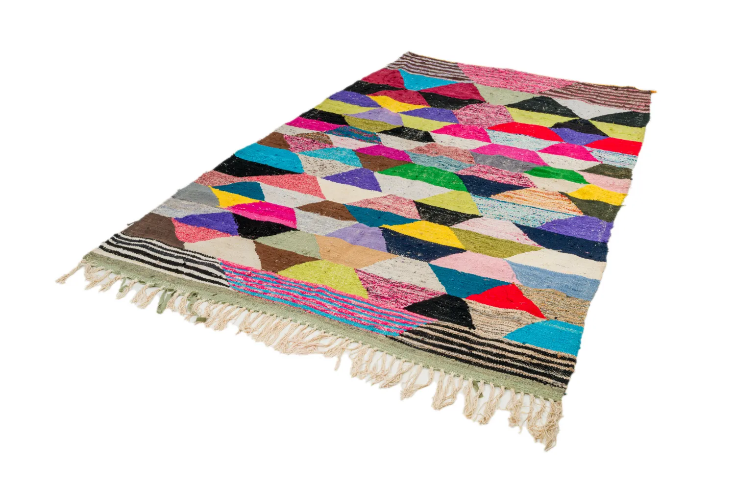 Tapis berbère marocain Boucherouite 165 x 265 cm