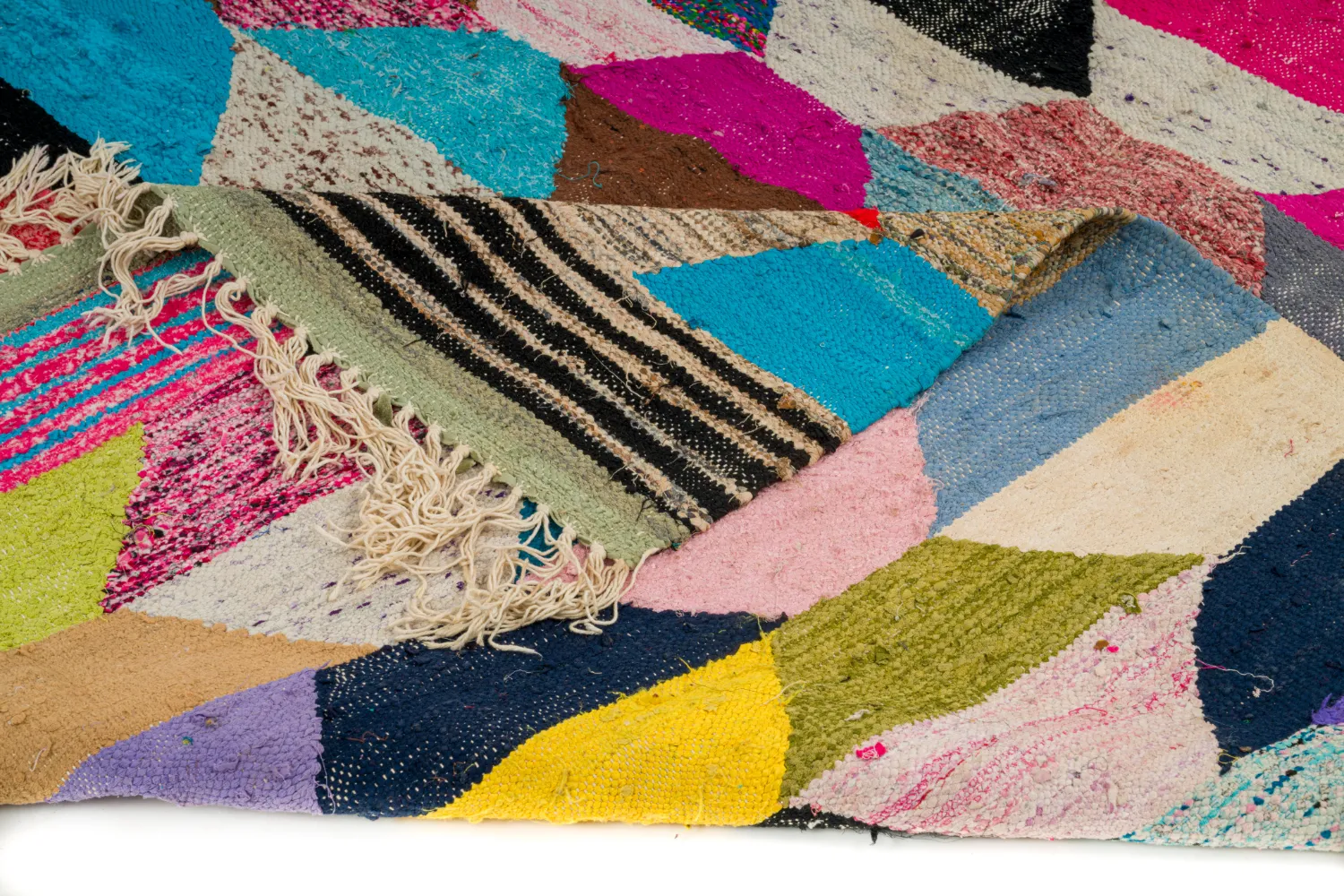 Tapis berbère marocain Boucherouite 165 x 265 cm