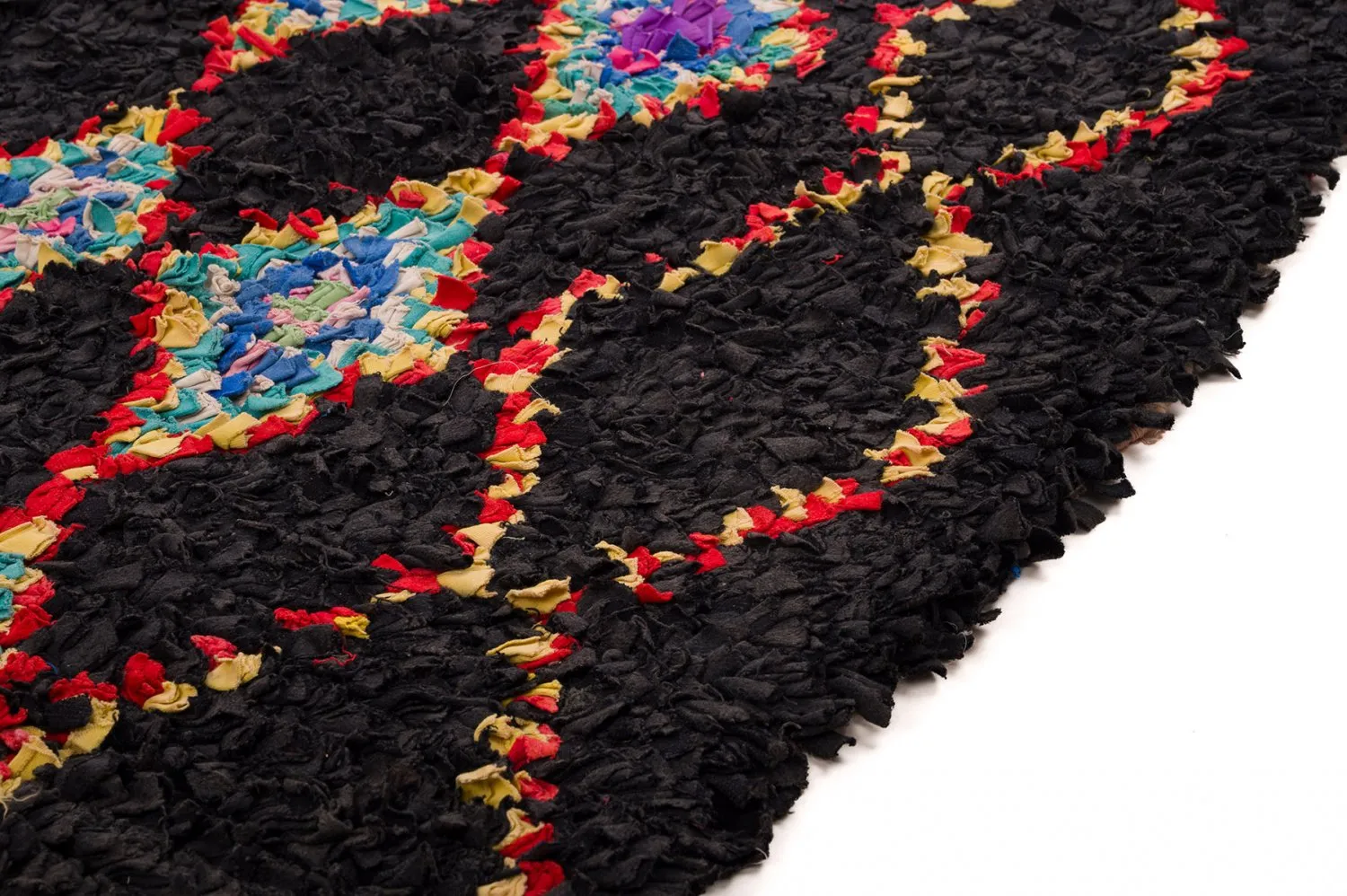 Tapis berbère marocain Boucherouite 130 x 270 cm