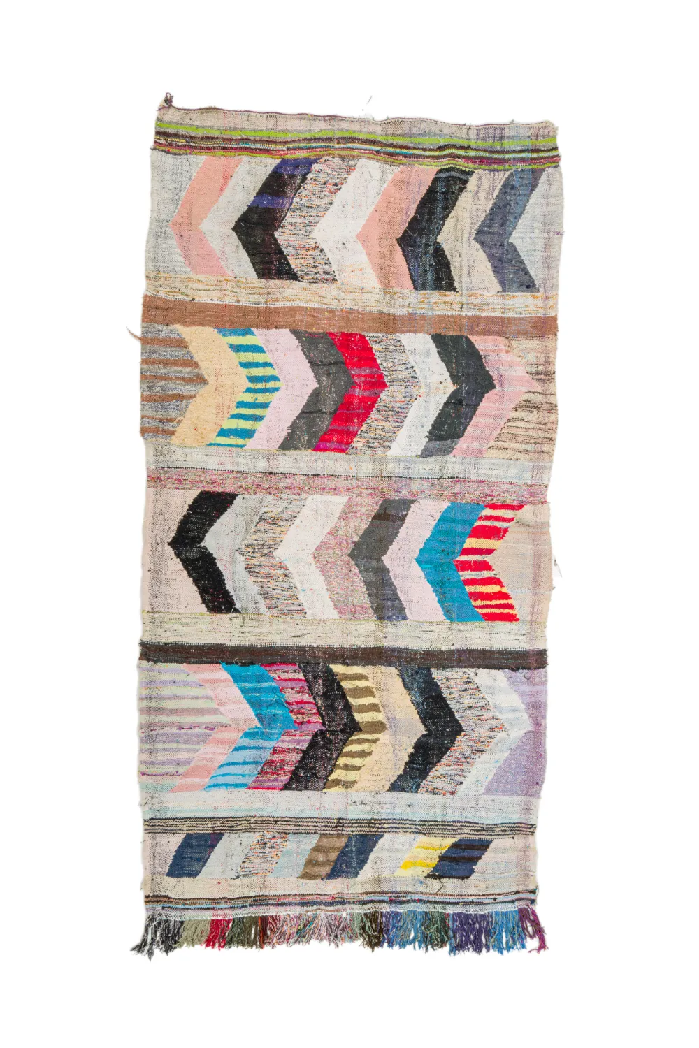 Tapis berbère marocain Boucherouite 155 x 305 cm