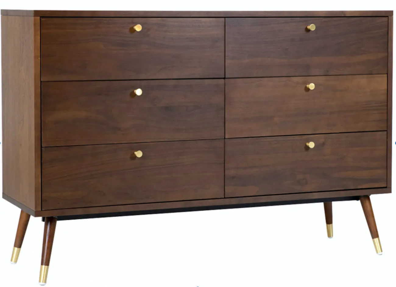 Commode - Prime - 6 drawers (noyer/laiton)