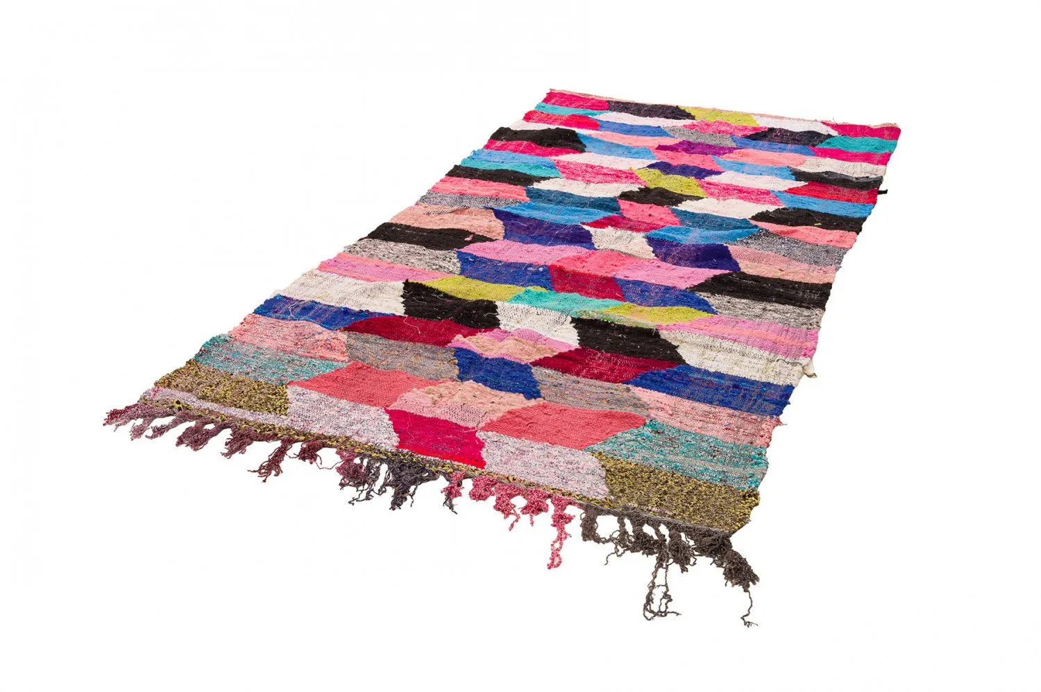 Marokkanischer Berber Teppich Boucherouite 150 x 305 cm