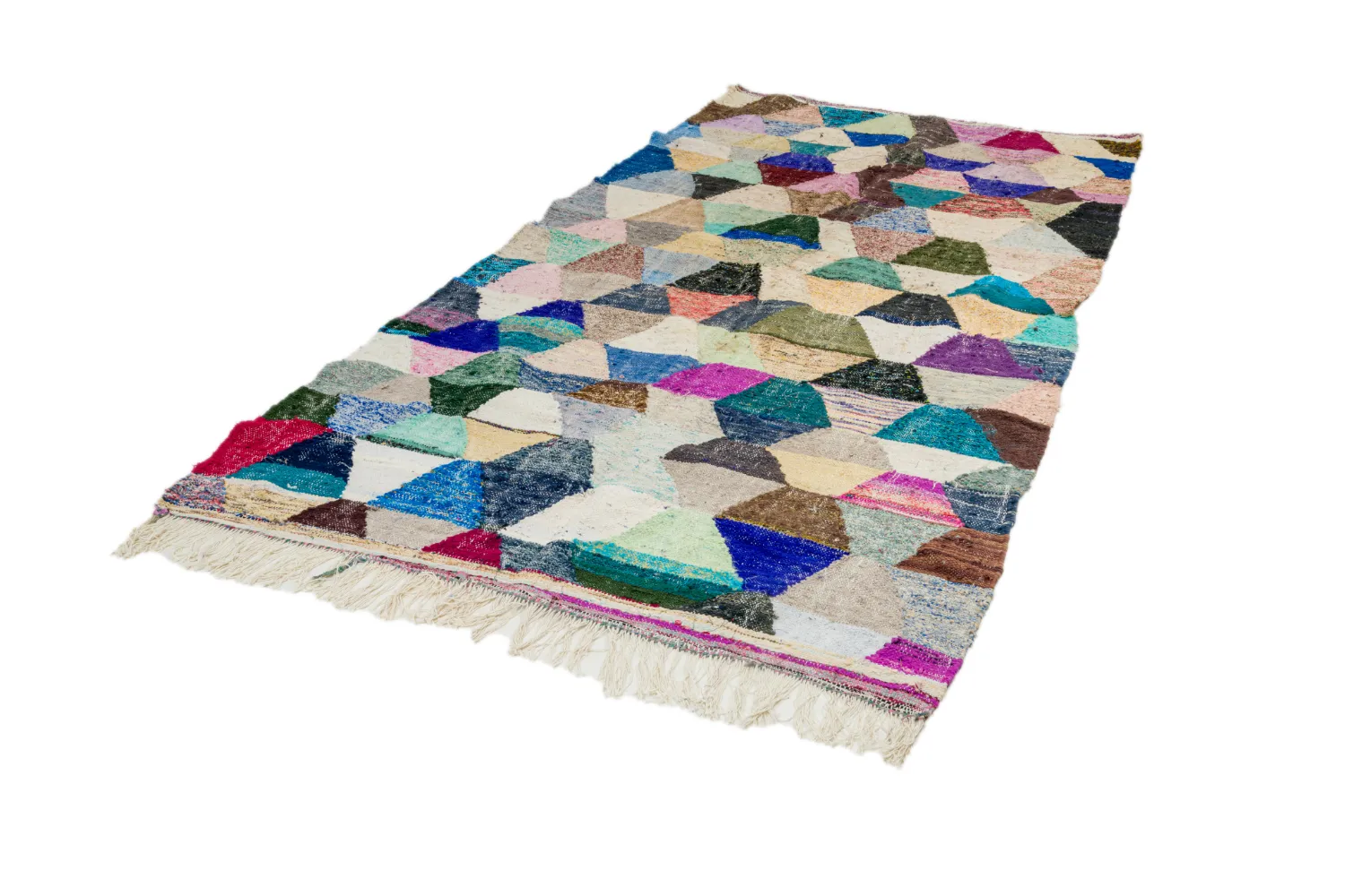 Tapis berbère marocain Boucherouite 150 x 305 cm