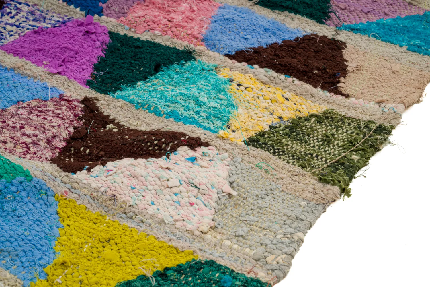 Marockansk Boucherouite-matta 125 x 255 cm