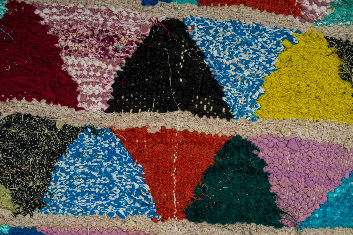 Marockansk Boucherouite-matta 125 x 255 cm