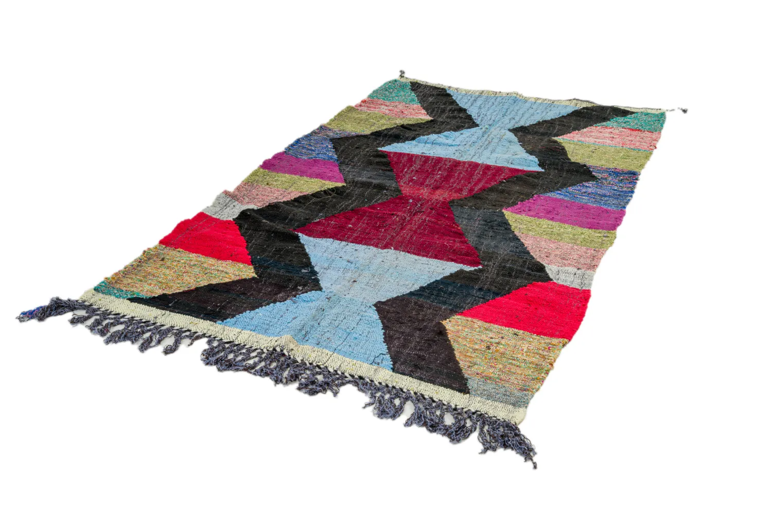 Marockansk Boucherouite-matta 135 x 240 cm