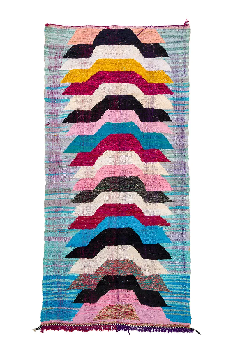 Marokkanischer Berber Teppich Boucherouite 150 x 310 cm