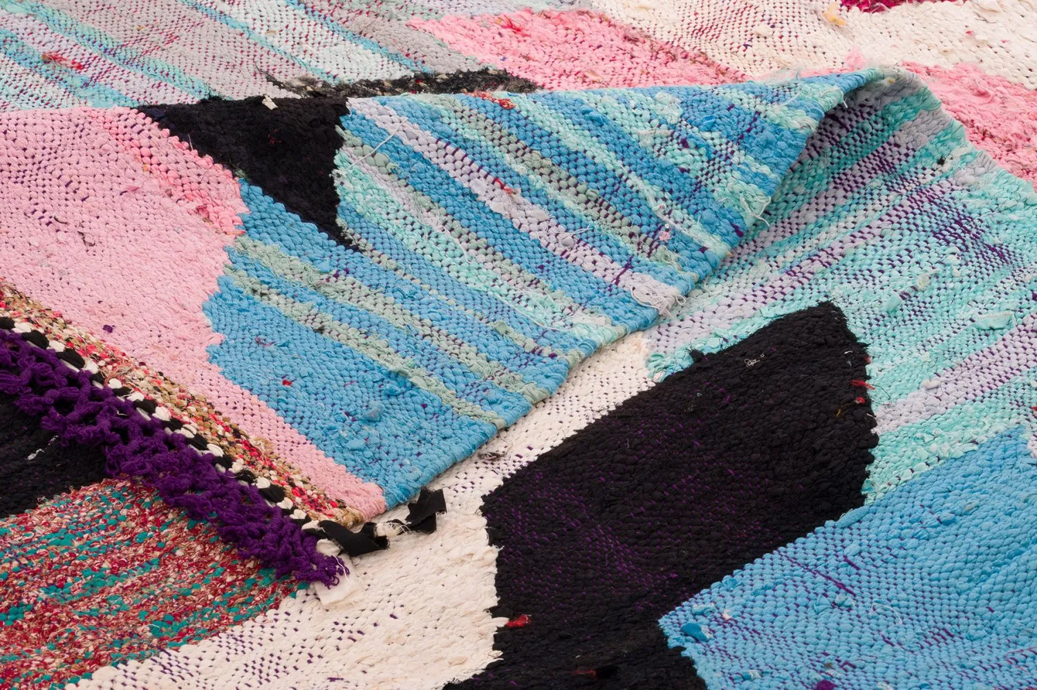 Marokkanischer Berber Teppich Boucherouite 150 x 310 cm