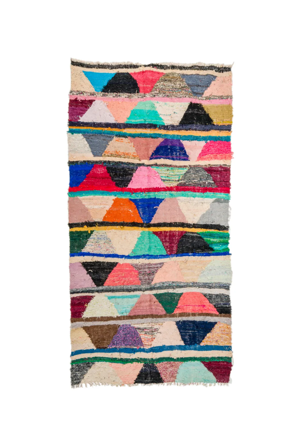 Tapis berbère marocain Boucherouite 135 x 270 cm