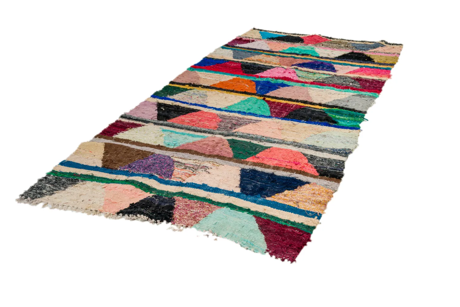 Tapis berbère marocain Boucherouite 135 x 270 cm