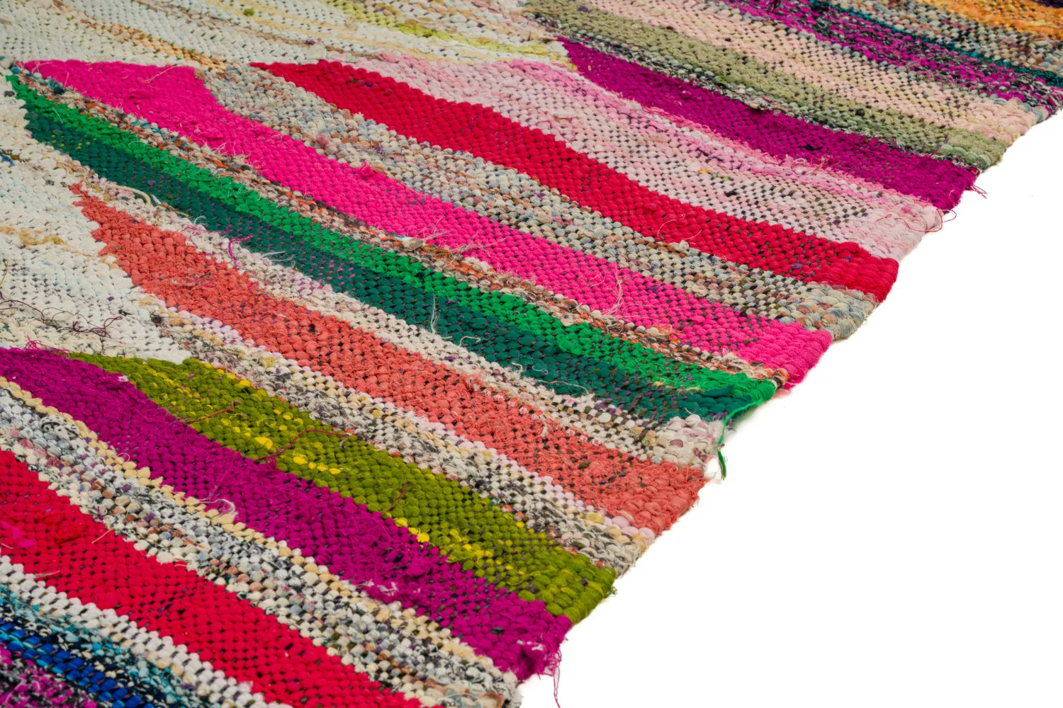 Tapis berbère marocain Boucherouite 140 x 255 cm