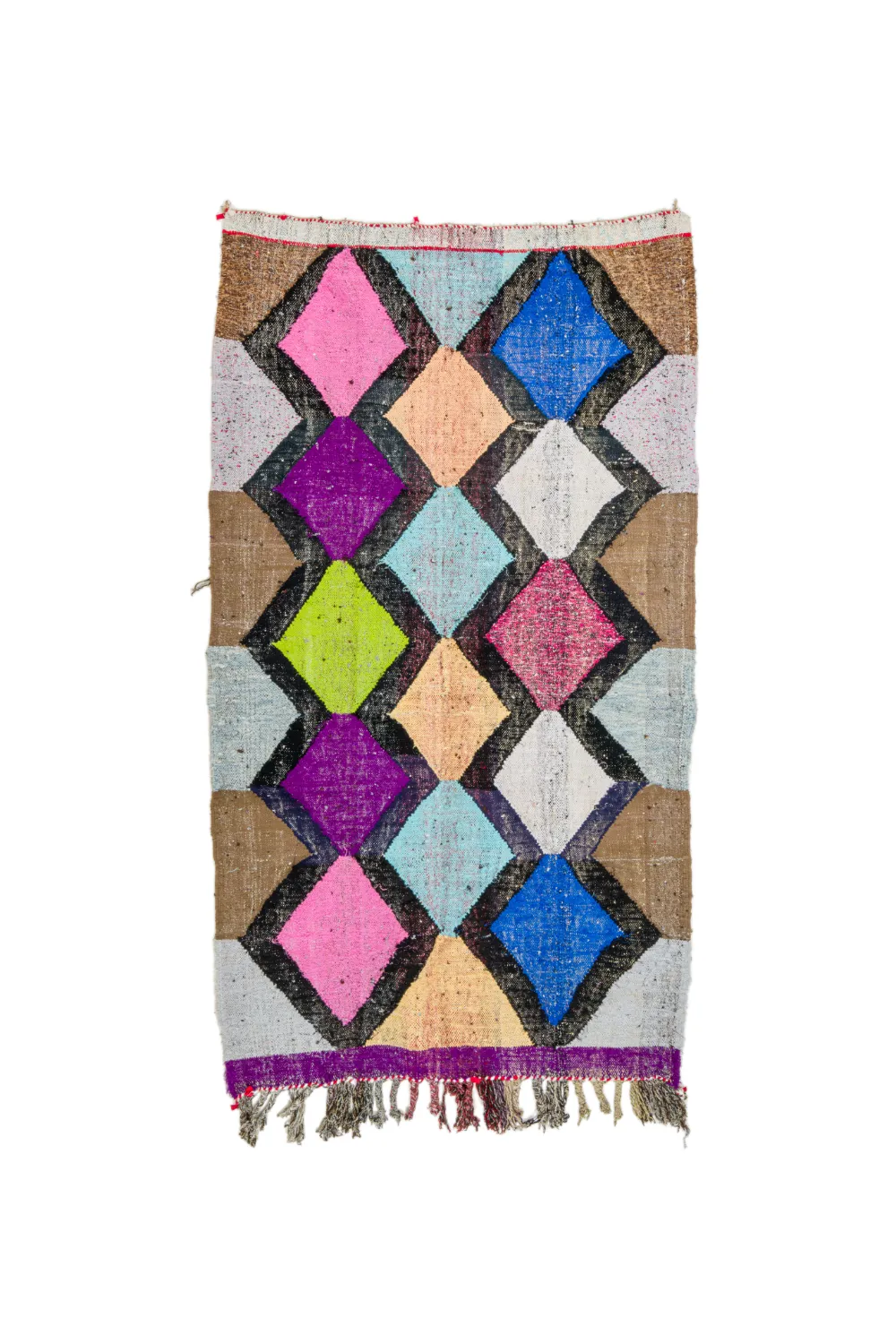 Tapis berbère marocain Boucherouite 135 x 230 cm