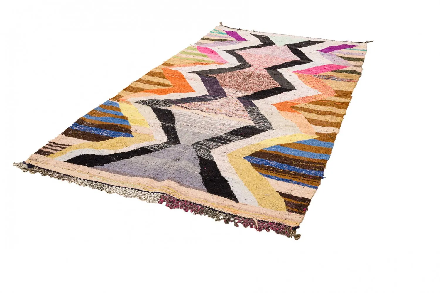 Marokkanischer Berber Teppich Boucherouite 155 x 275 cm