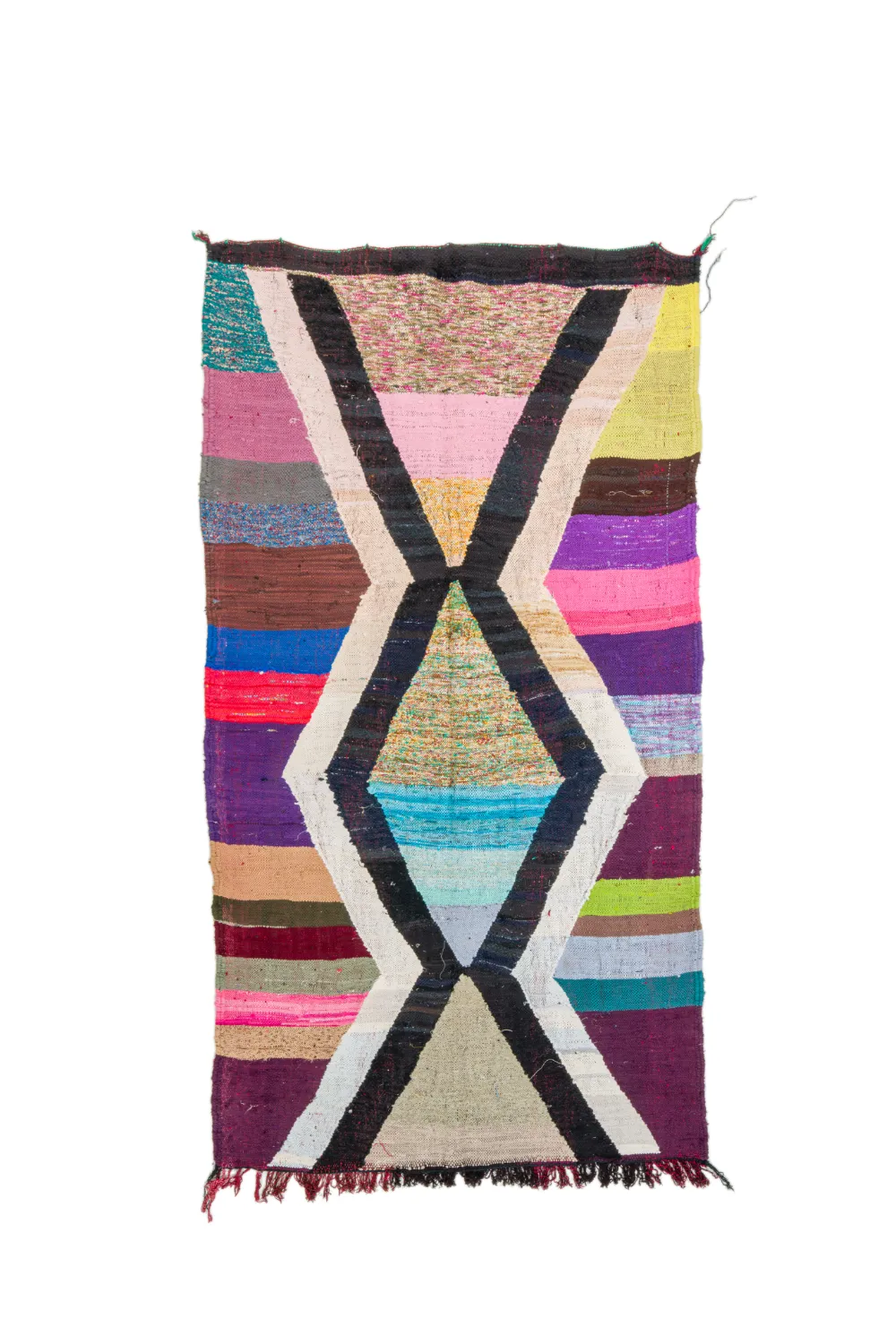 Tapis berbère marocain Boucherouite 135 x 255 cm