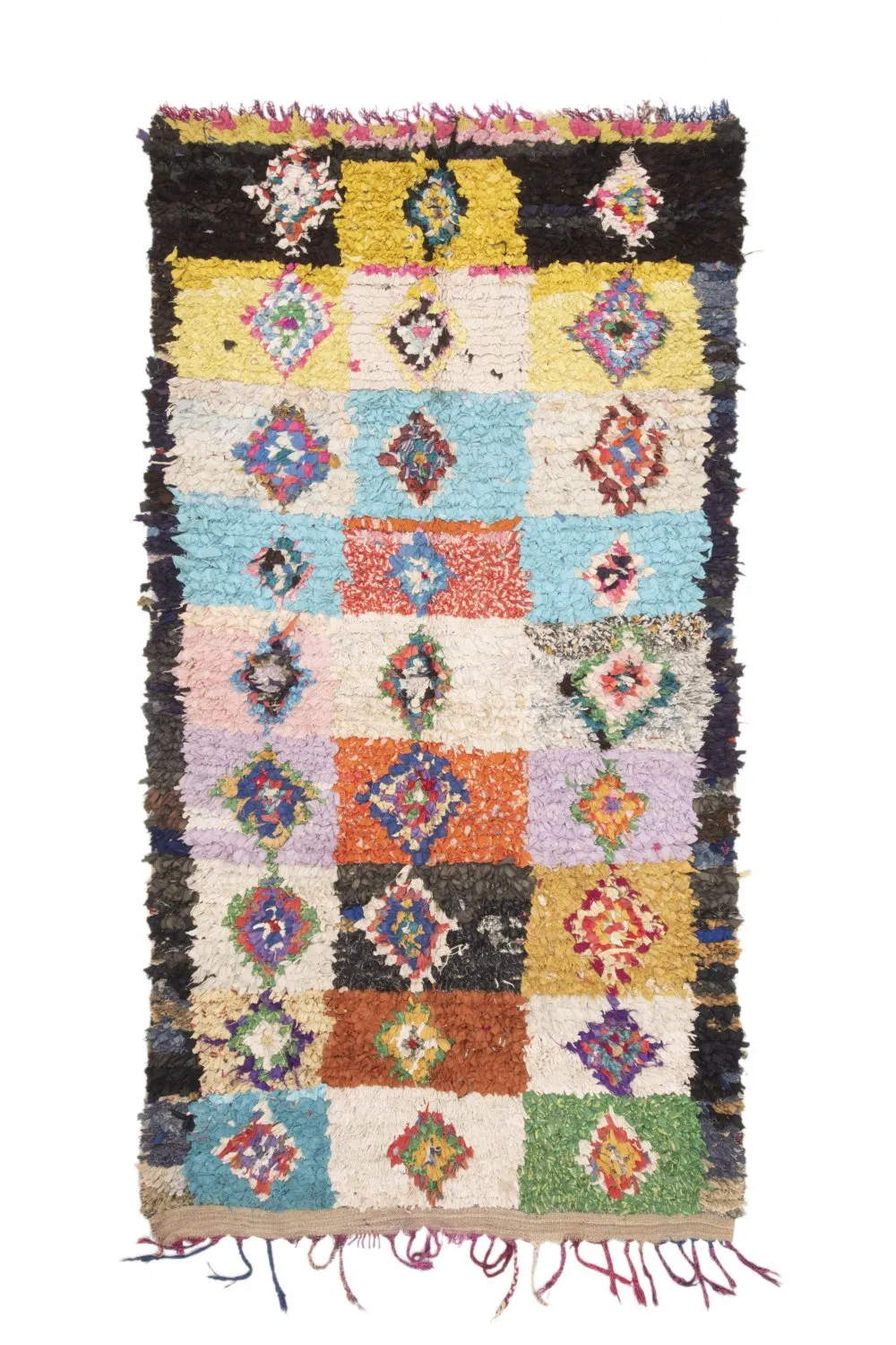 Marokkanischer Berber Teppich Boucherouite 260 x 135 cm