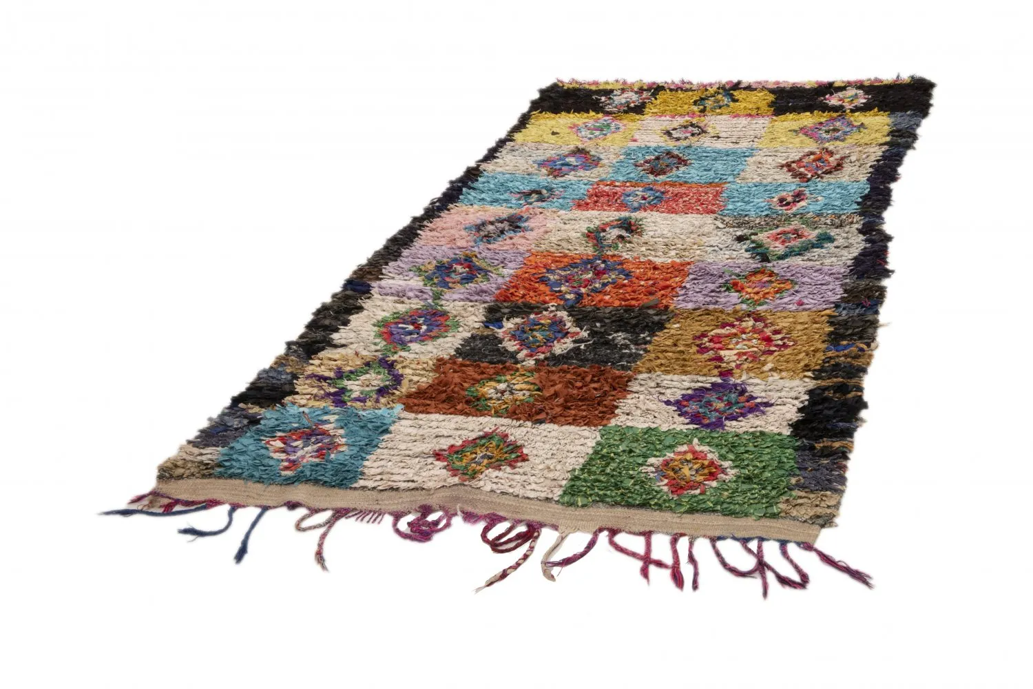 Marokkanischer Berber Teppich Boucherouite 260 x 135 cm