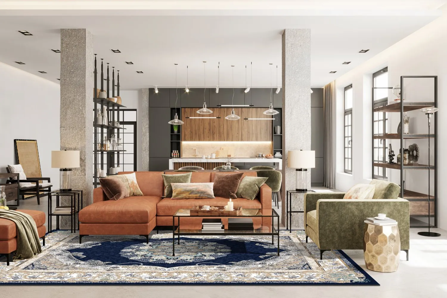 Wilton-Teppich - Asara (blau)