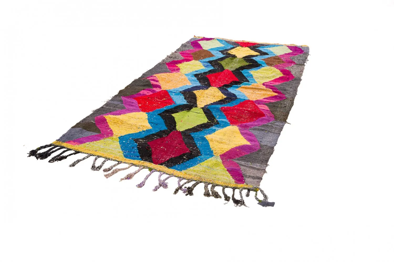 Marokkanischer Berber Teppich Boucherouite 140 x 275 cm