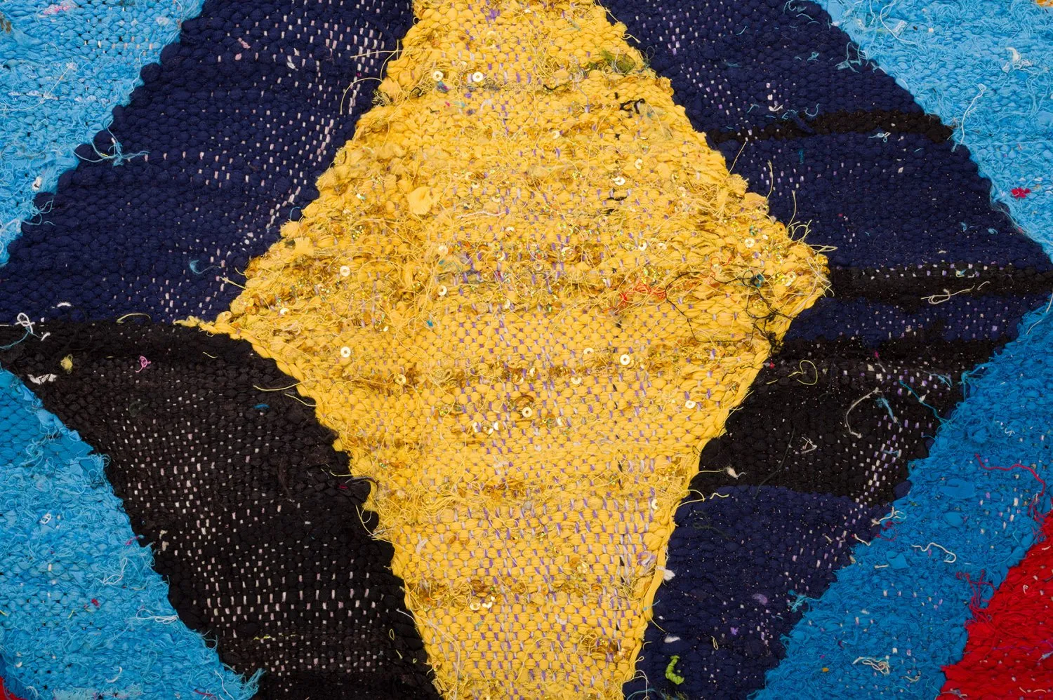 Marokkanischer Berber Teppich Boucherouite 140 x 275 cm