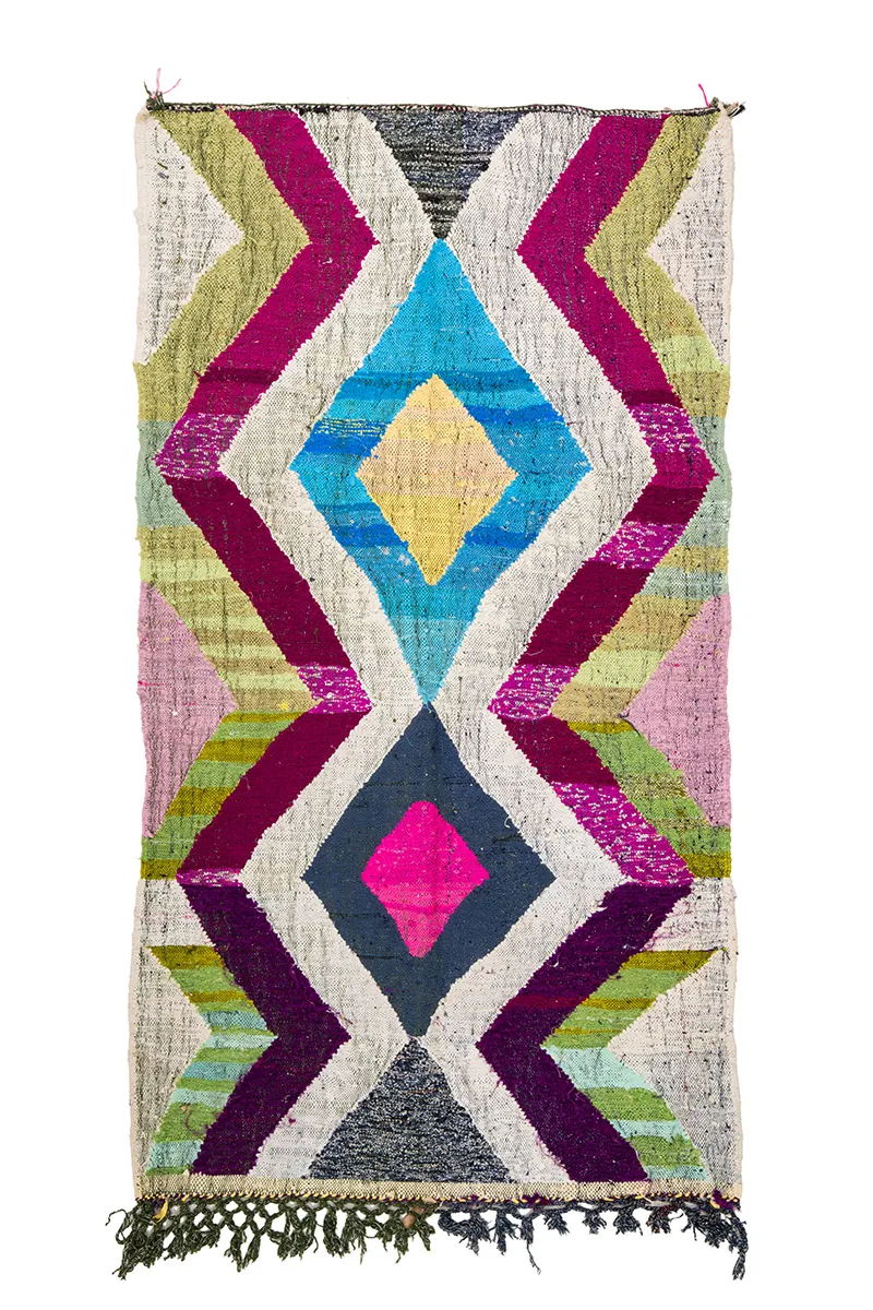 Marokkanischer Berber Teppich Boucherouite 130 x 240 cm