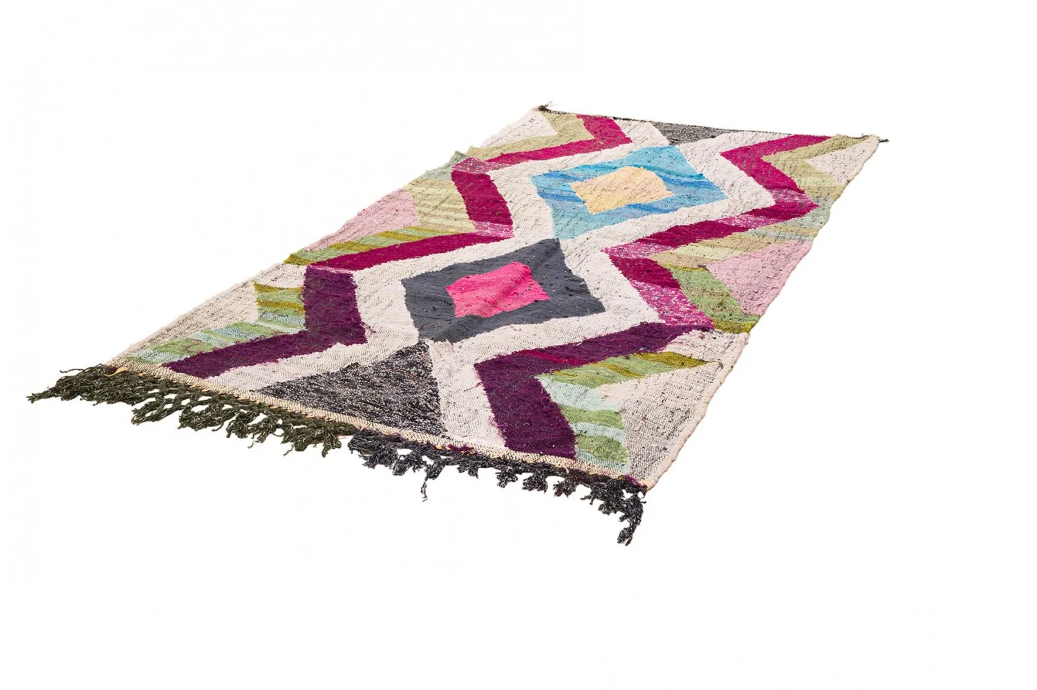 Marokkanischer Berber Teppich Boucherouite 130 x 240 cm