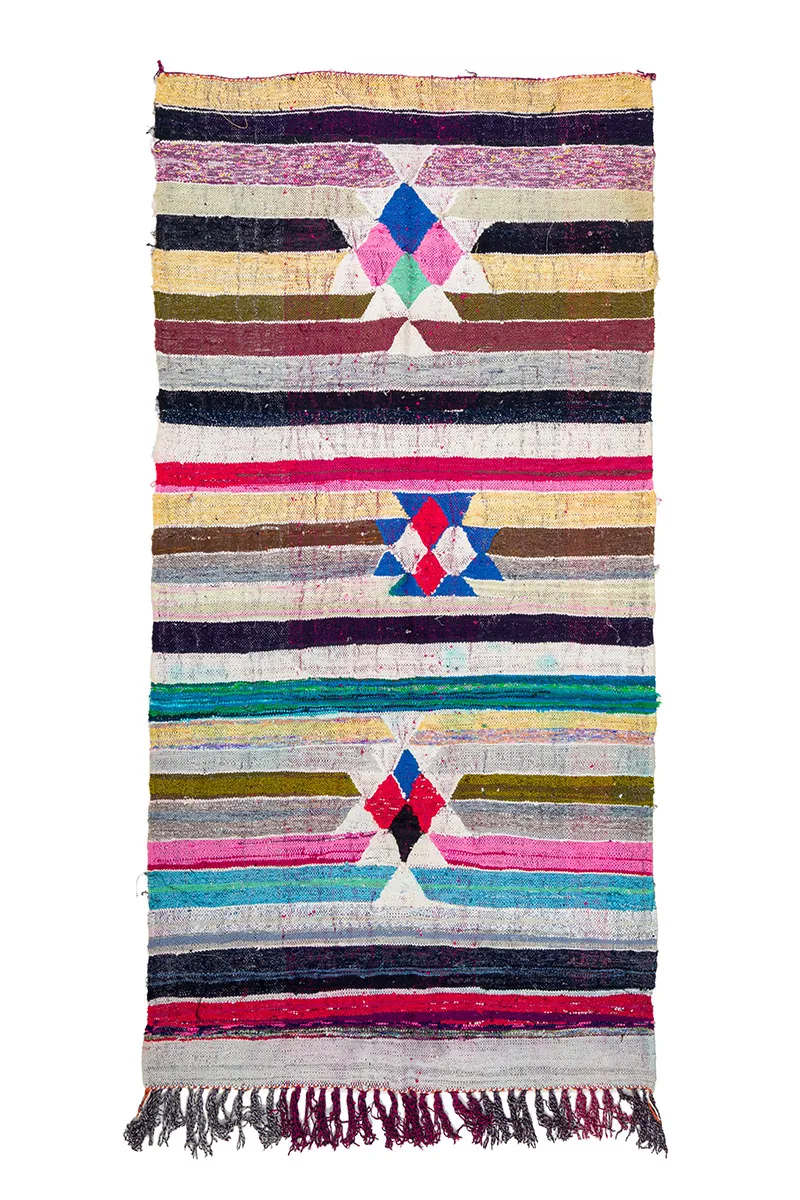 Marokkanischer Berber Teppich Boucherouite 145 x 295 cm