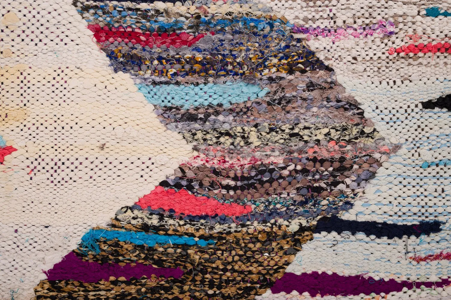 Tapis berbère marocain Boucherouite 145 x 310 cm