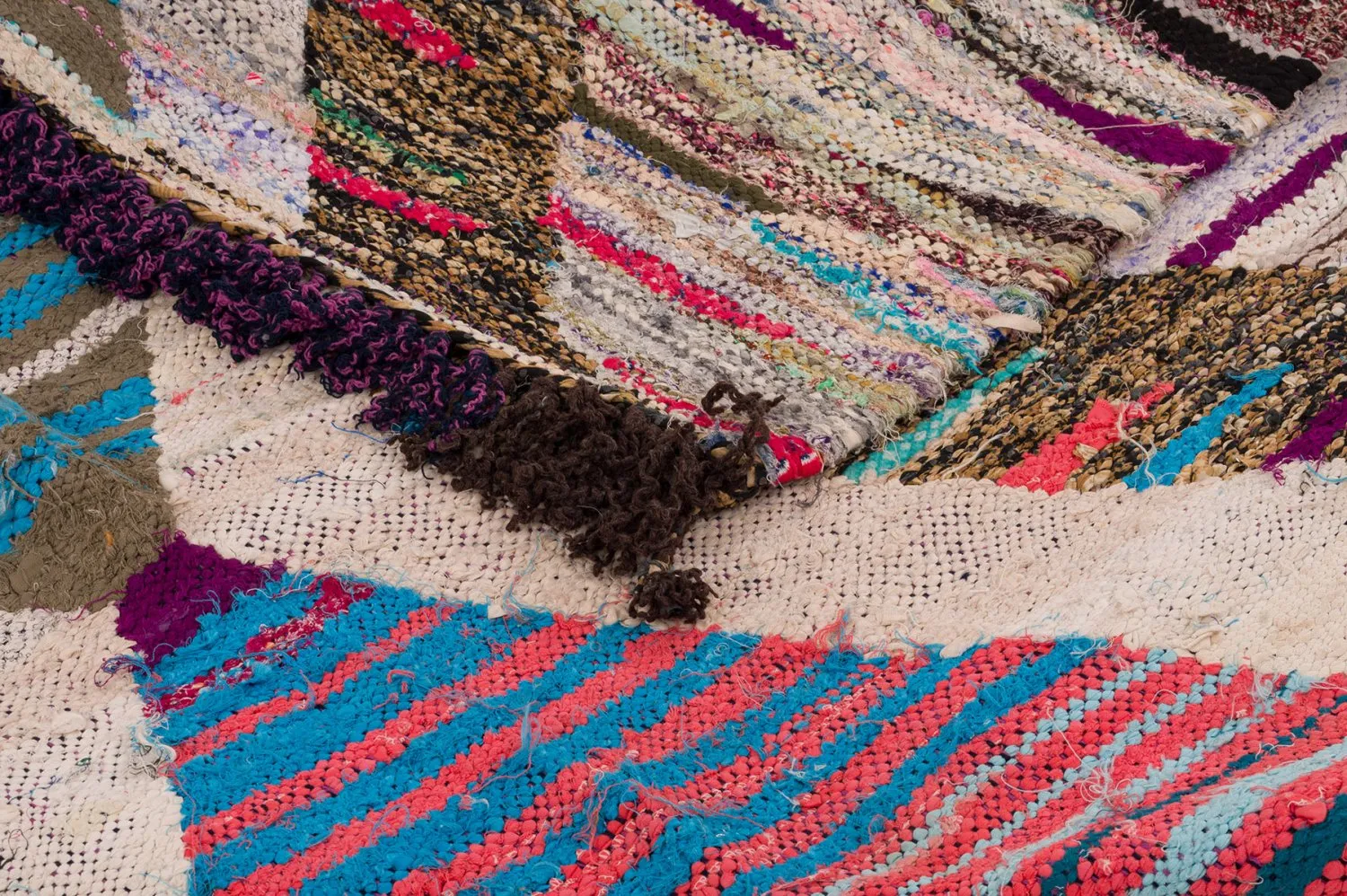 Tapis berbère marocain Boucherouite 145 x 310 cm