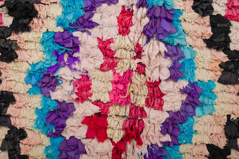 Marokkanischer Berber Teppich Boucherouite 305 x 155 cm