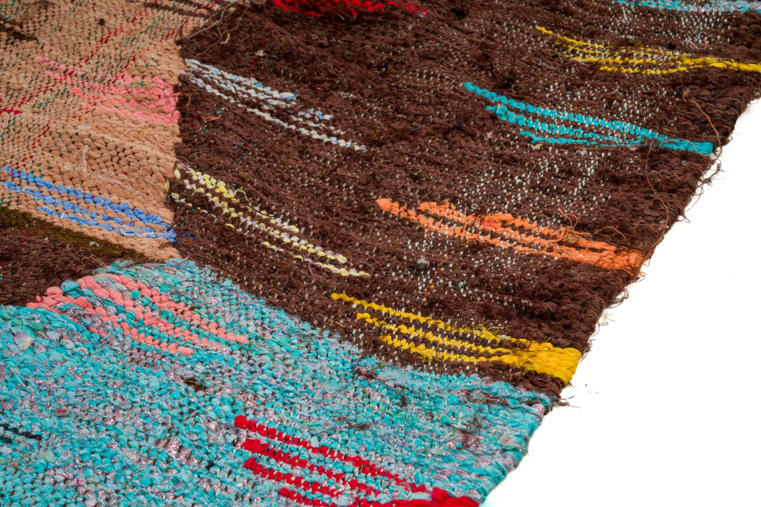 Tapis berbère marocain Boucherouite 135 x 265 cm