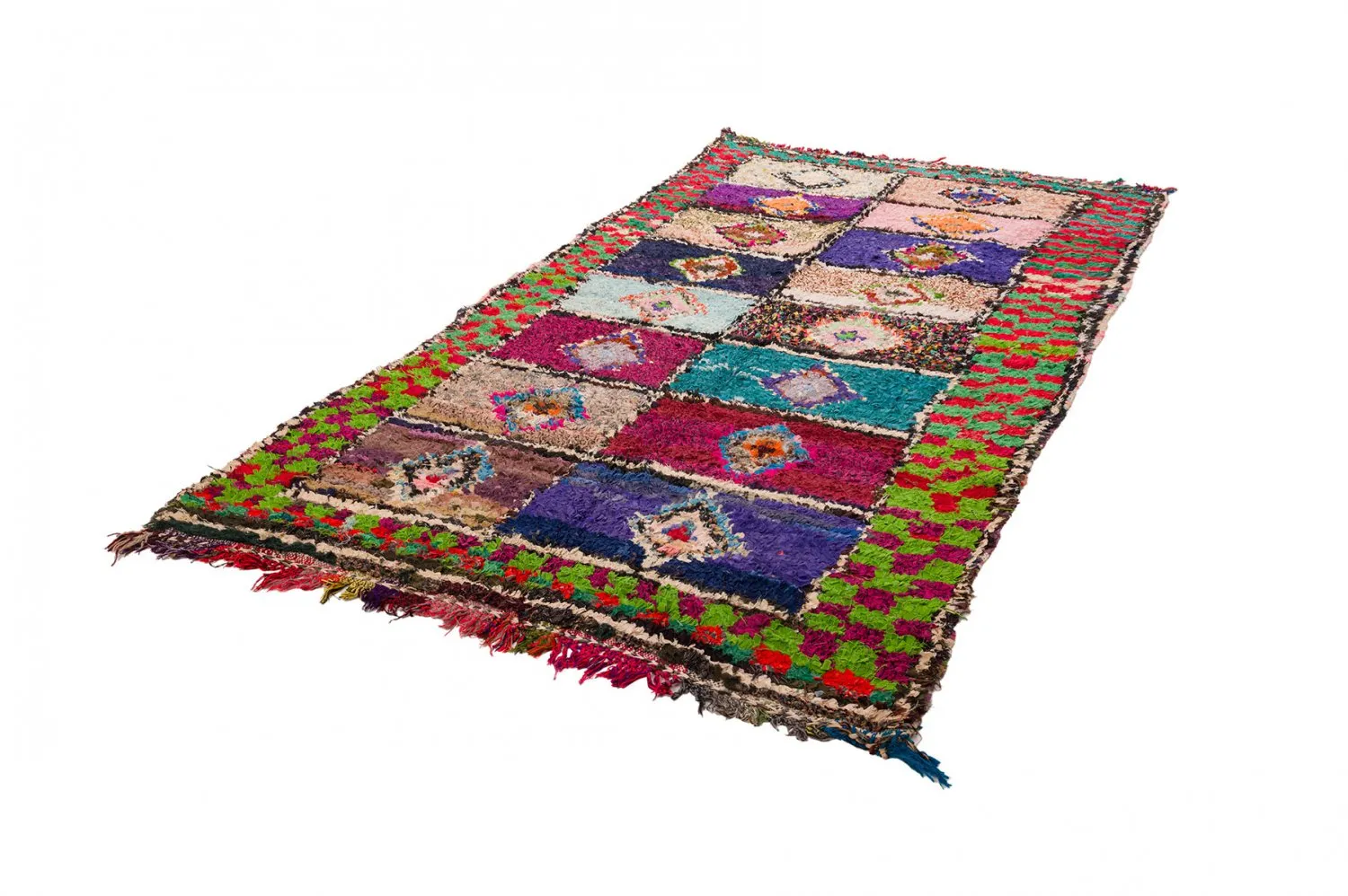 Marokkanischer Berber Teppich Boucherouite 145 x 305 cm