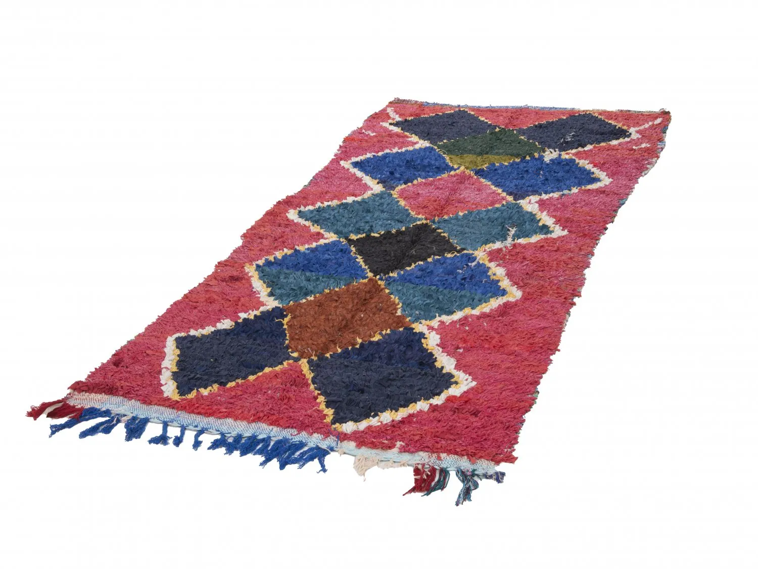 Tapis berbère marocain Boucherouite 250 x 120 cm