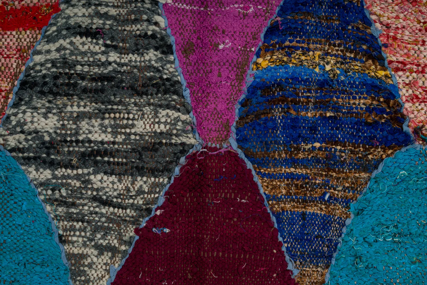 Tapis berbère marocain Boucherouite 125 x 225 cm