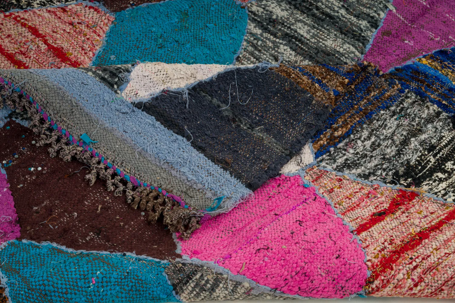 Tapis berbère marocain Boucherouite 125 x 225 cm