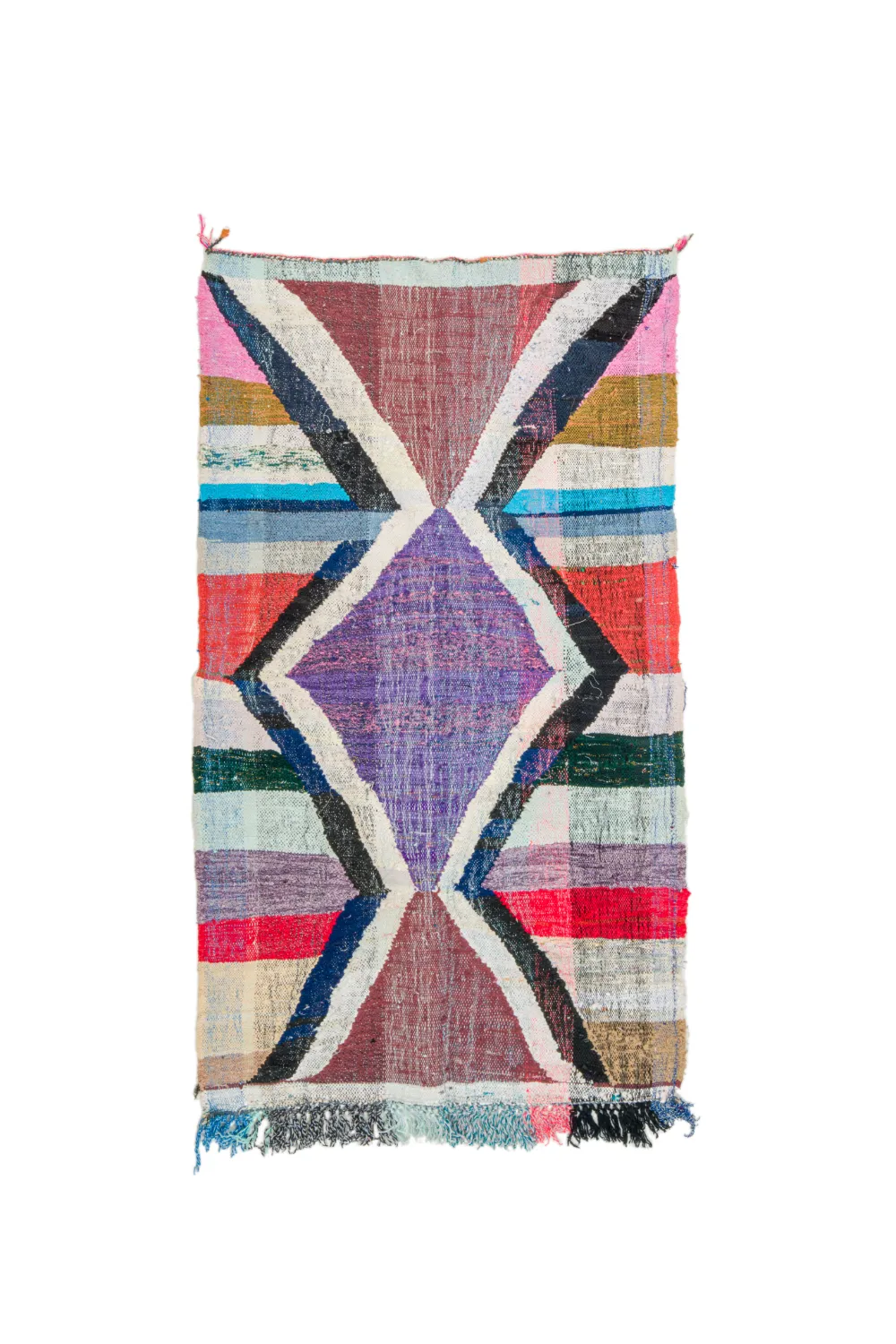 Tapis berbère marocain Boucherouite 125 x 210 cm