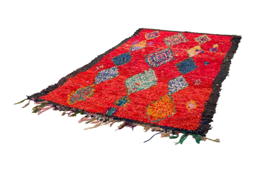 Marokkanischer Berber Teppich Boucherouite 290 x 150 cm