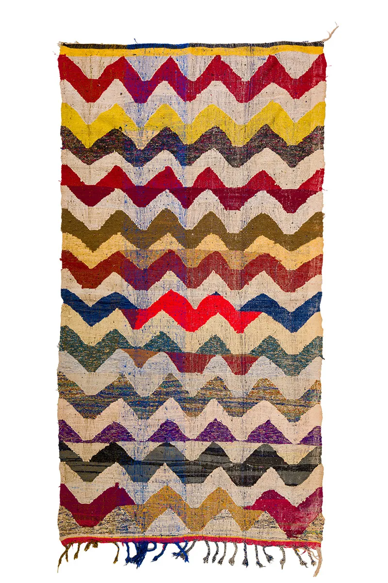 Marokkanischer Berber Teppich Boucherouite 150 x 285 cm