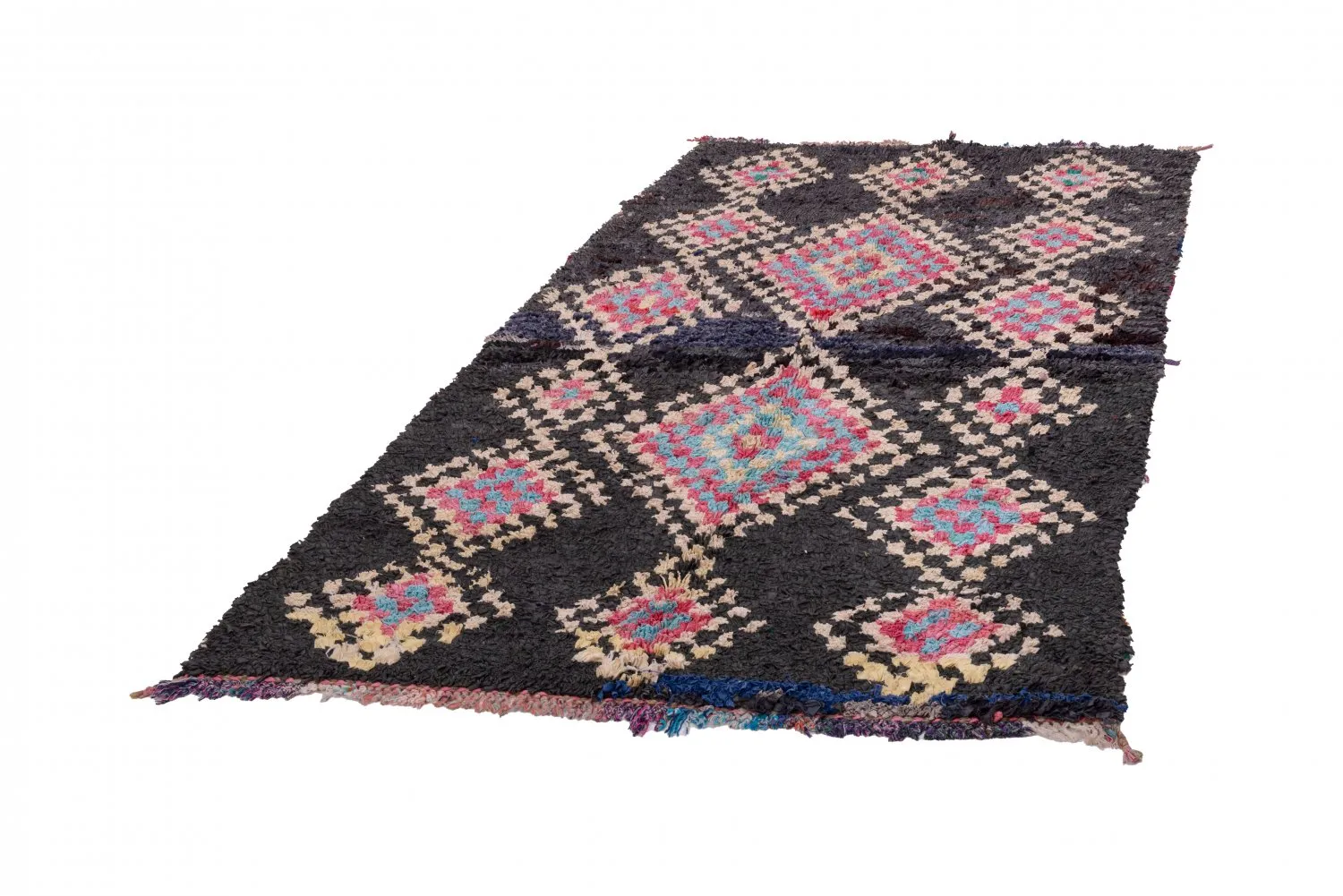 Marokkanische Berber Teppich Boucherouite 260 x 145 cm