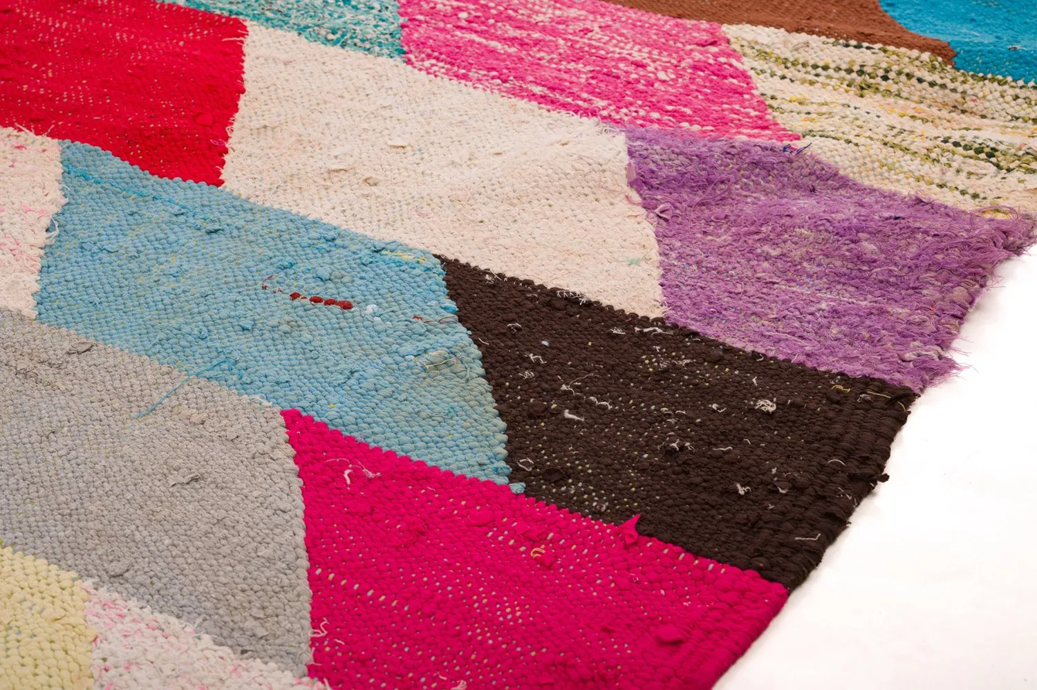 Tapis berbère marocain Boucherouite 155 x 280 cm