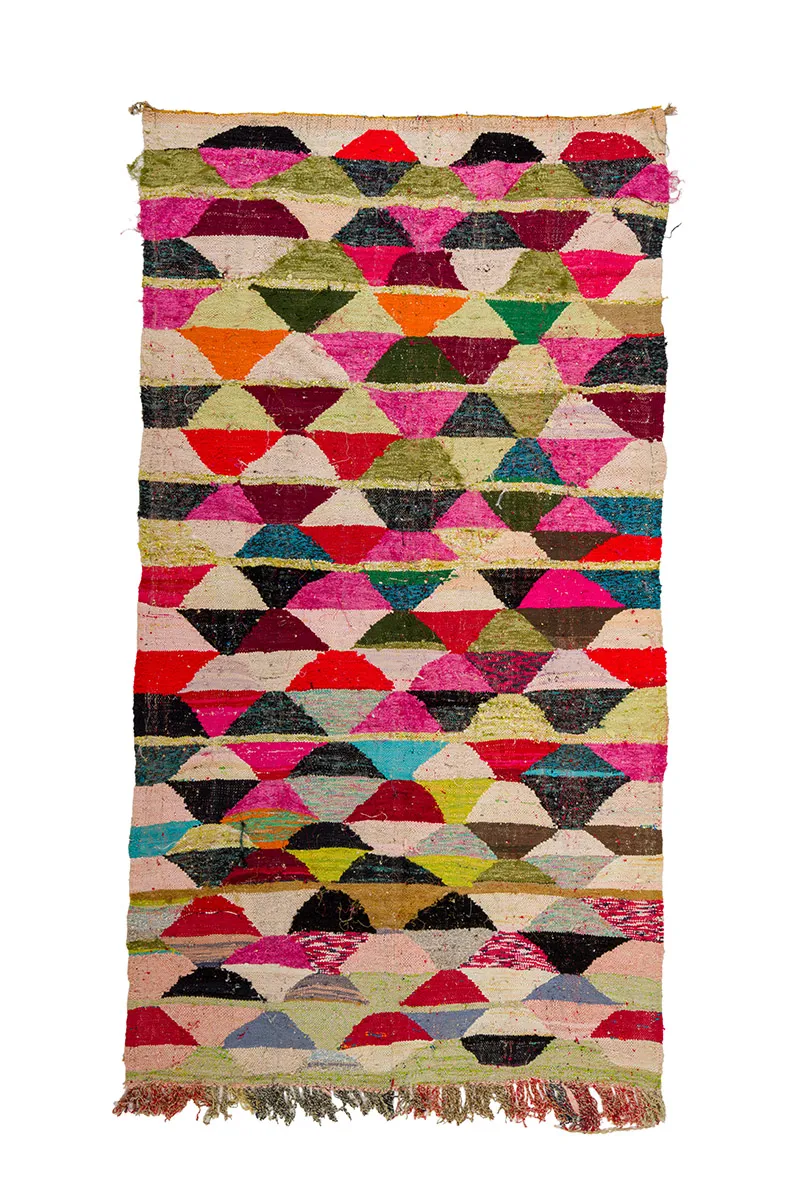 Marokkanischer Berber Teppich Boucherouite 155 x 290 cm