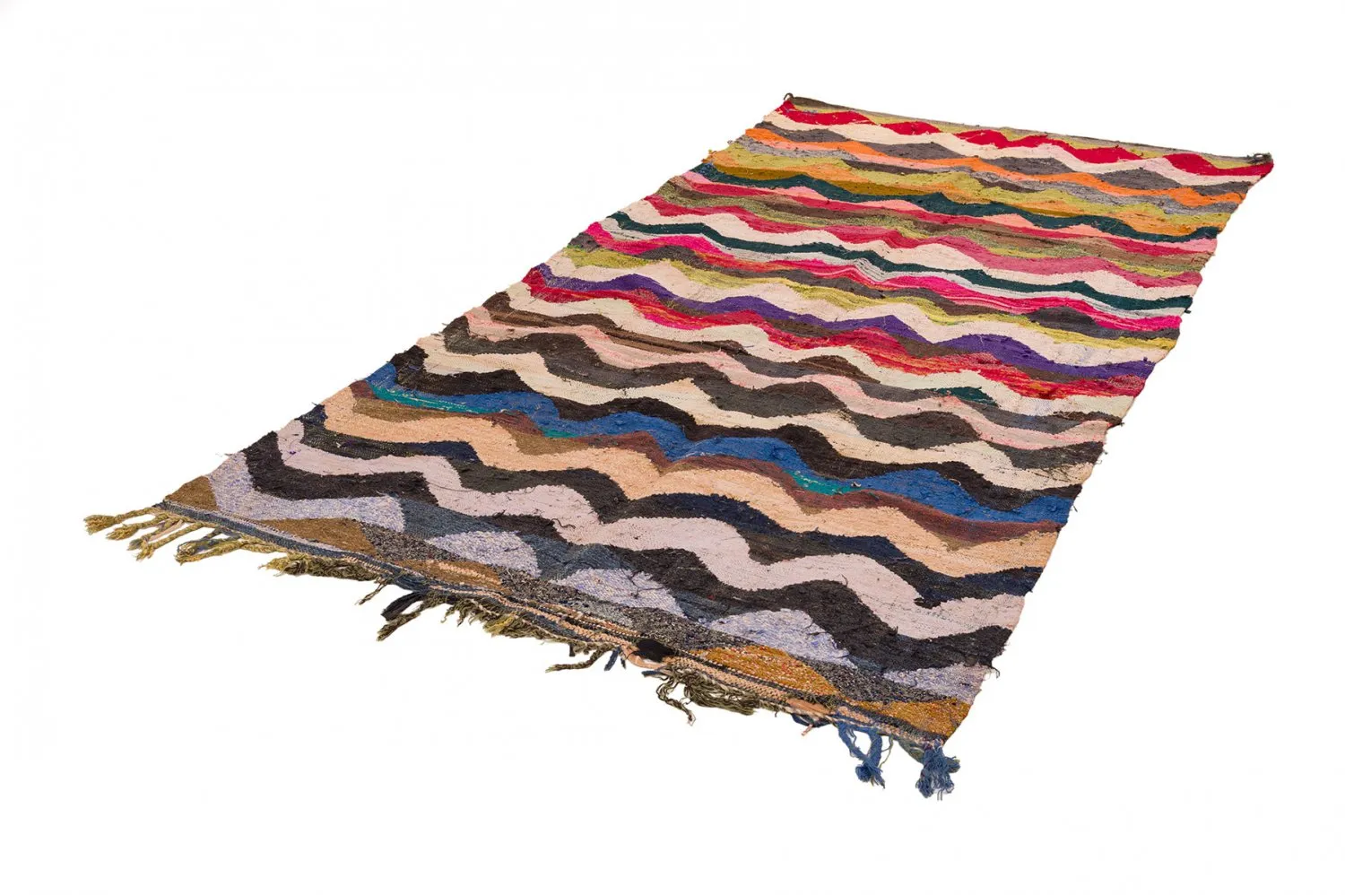 Marokkanischer Berber Teppich Boucherouite 140 x 295 cm