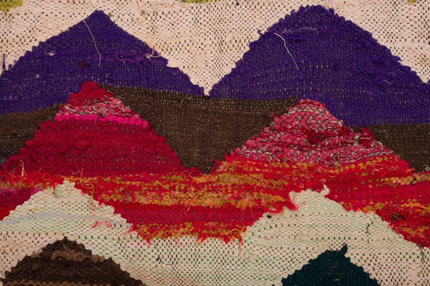 Marokkanischer Berber Teppich Boucherouite 140 x 295 cm