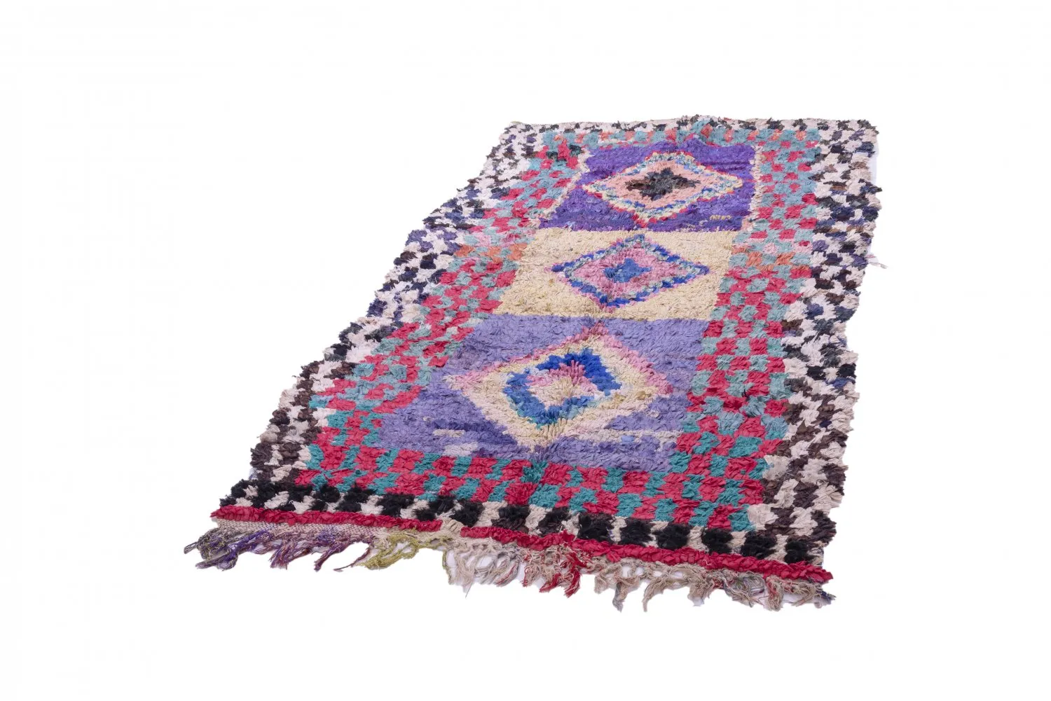 Tapis Marocain Berbère Boucherouite 225 x 125 cm
