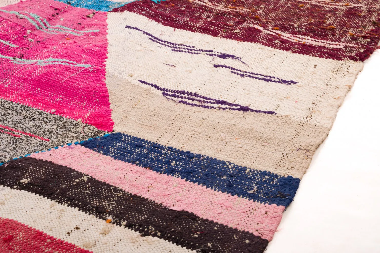 Marokkanischer Berber Teppich Boucherouite 125 x 260 cm