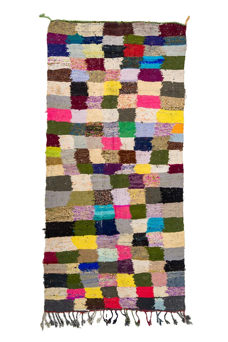 Marokkanischer Berber Teppich Boucherouite 135 x 275 cm