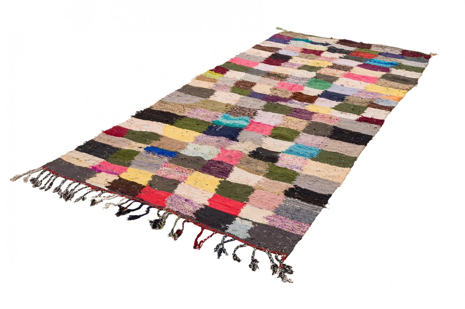 Marokkanischer Berber Teppich Boucherouite 135 x 275 cm